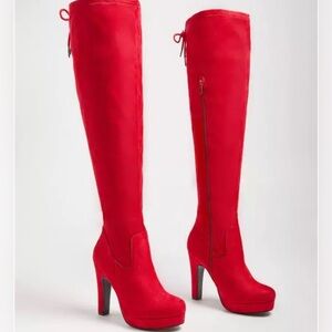 Over the knee platform boots